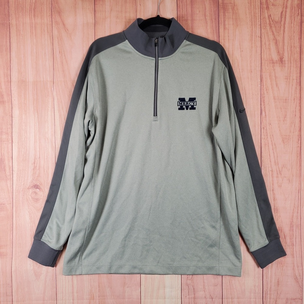 Nike Running Quarter Zip Pullover Mens Large Dri-Fit Swoosh Mercy College‎